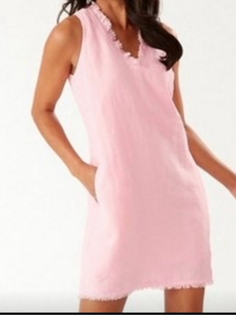 Tommy Bahama Linen Shift Dress Pink Summer Beachy Coastal Size Large